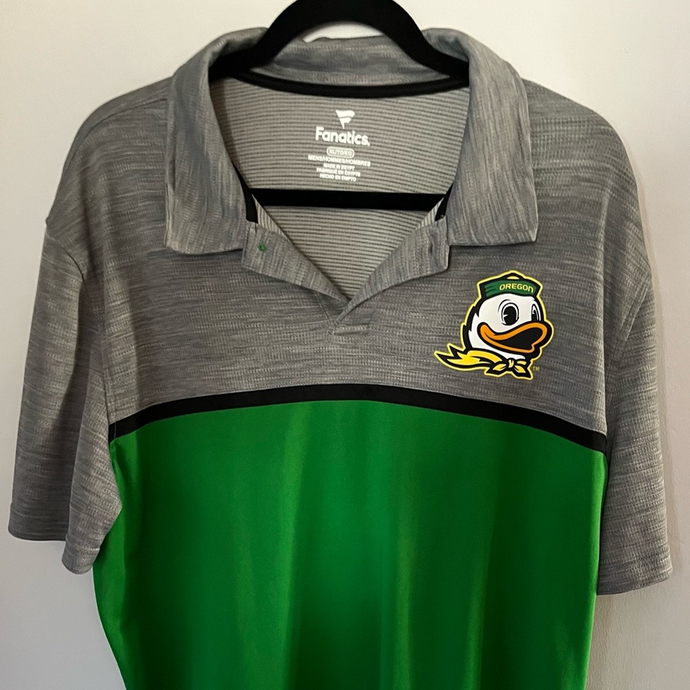 Fanatics Green and Gray Polo with Duck Logo